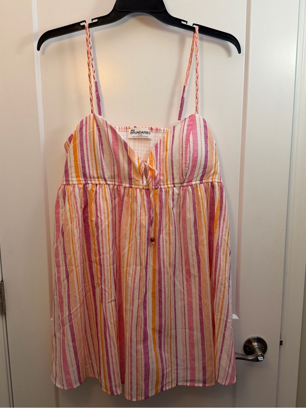 Pink & Yellow Striped One-Piece Sundress